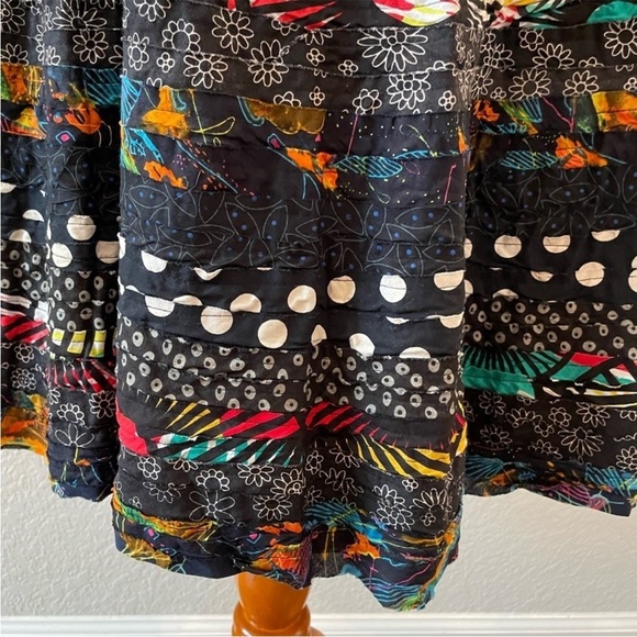 Vintage Y2K Early Anthro Layered A-Line Flair Midi Skirt - Picture 3 of 9